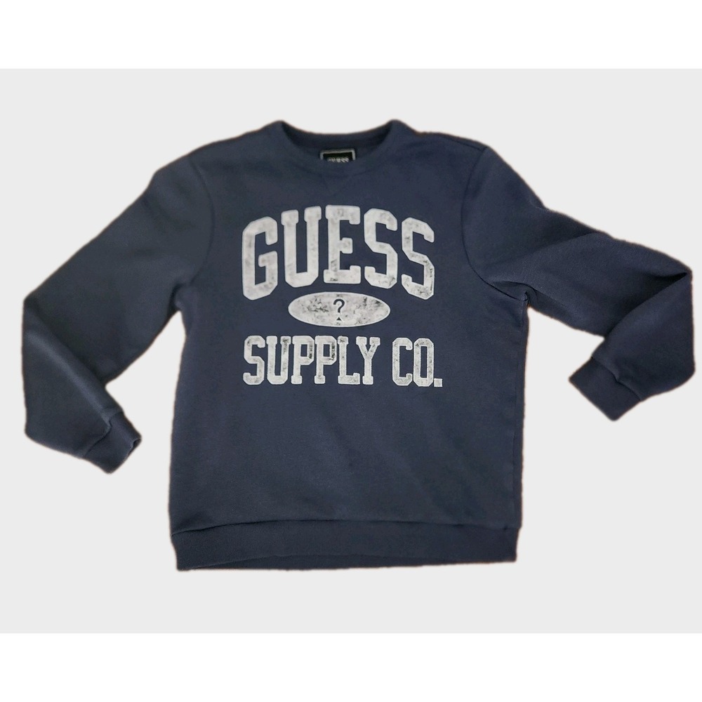 GUESS Originals Supply Co. Navy Blue Sweatshirt 90s Aesthetic Boxy Fit Soft Sz M